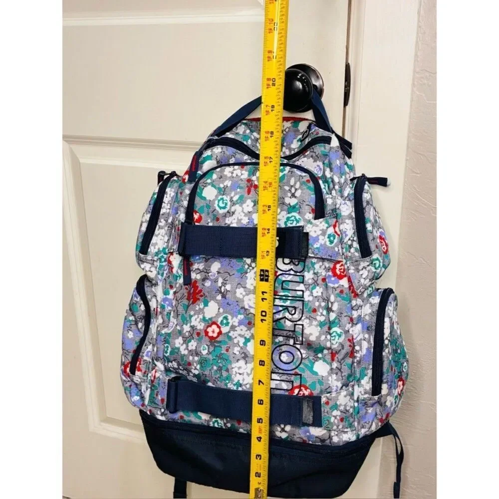 Burton Distortion 29L Backpack Floral Chambray School Skate Snowboarding EUC